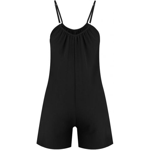 제네릭 Women's Romper Sleeveless Romper Loose Jumpsuits Bibs Shortalls Jumpsuit Rompers with Pockets