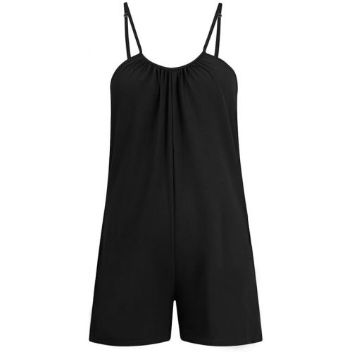 제네릭 Women's Romper Sleeveless Romper Loose Jumpsuits Bibs Shortalls Jumpsuit Rompers with Pockets