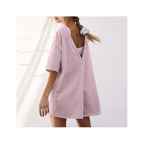 제네릭 Womens Rompers Jumpsuits Loose Fit Adjustable Strap Jean Rompers Jumpsuits Bibs Shortalls Loose Comfy Fashion Clothes