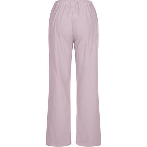 제네릭 Womens Linen Pants 2024 Solid Color Drawstring Cotton Palazzo Pants High Waisted Wed Leg Lounge Trousers Summer Pants