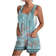 Rompers for Women Sleeveless Romper Loose Jumpsuits Bibs Shortalls 2024 Summer Clothes