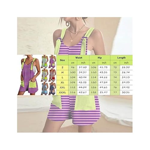 제네릭 Rompers for Women Sleeveless Romper Loose Jumpsuits Bibs Shortalls 2024 Summer Clothes