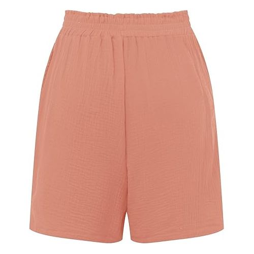 제네릭 Shorts for Women Summer Casual Comfy Solid Color Lace Up Casual Shorts Camo/Solid/Floral Print Shorts with Pockets