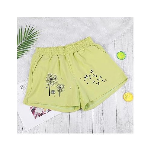 제네릭 Summer Cotton Linen Shorts for Women 2024 Low Rise Shorts with Pockets Dressy Casual Linen Shorts Elastic Waist Short Pants