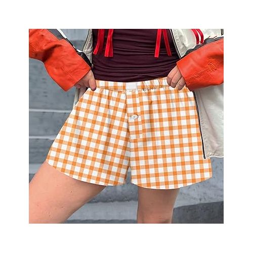 제네릭 Womens Lightweight Shorts 2024 Summer Plus Size Baggy Trendy Short Pants Camo/Solid/Floral Print Plus Size Shorts