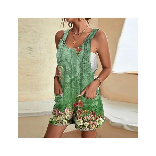 제네릭 Rompers for Women Summer Outfits Shorts Pants Jumpsuit with Pockets 2024 Clothes