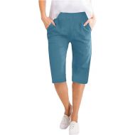 Capri Pants Women Lounge Pants Wide Leg High Waisted Cropped Pants Fashion Resort Wear Beach Vacation Capris