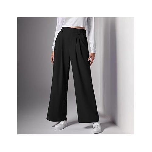 제네릭 Palazzo Pants for Women Dressy,High Waist Casual Wide Leg Long Pants Loose Business Work Office Trousers with Pockets