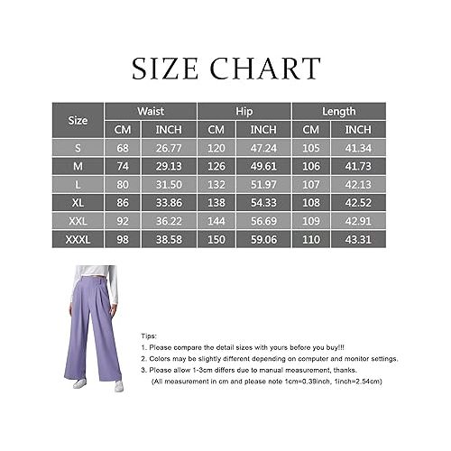 제네릭 Palazzo Pants for Women Dressy,High Waist Casual Wide Leg Long Pants Loose Business Work Office Trousers with Pockets