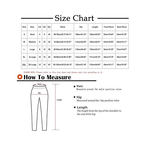 제네릭 Long Pants for Women Summer Casual Patchwork Elastic Waist Pant Solid Straight Wide Leg Long Trouser with Pockets