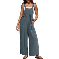 Jumpsuits for Women Casual Jumpers One Piece Wide Leg Rompers High Waist Wide Leg Overalls with Pockets 2024