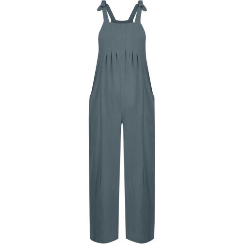 제네릭 Jumpsuits for Women Casual Jumpers One Piece Wide Leg Rompers High Waist Wide Leg Overalls with Pockets 2024