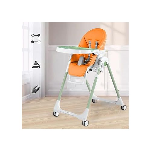 제네릭 High Chair Covers for Baby - PU Leather High Chair Cushion Baby High Chair Cover Comfortable with Padding - High Chair Cover Replacement