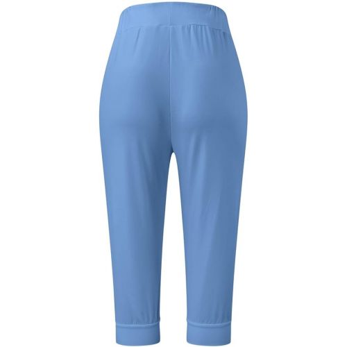 제네릭 Capri Pants for Women 2024 Summer Lightweight High Waisted Cropped Pants Wide Leg Trousers Cropped Pants with Pockets