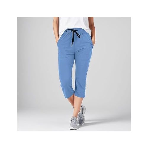 제네릭 Capri Pants for Women 2024 Summer Lightweight High Waisted Cropped Pants Wide Leg Trousers Cropped Pants with Pockets