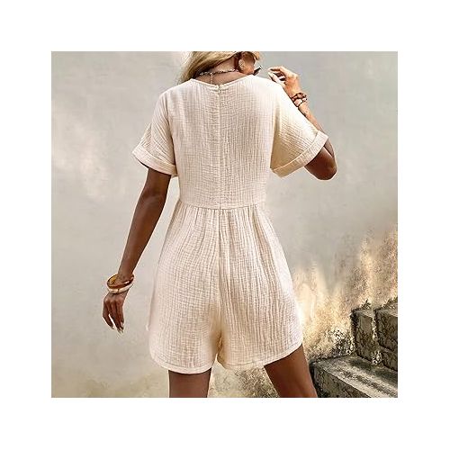 제네릭 Women's Casual Rompers Summer Outfits Shorts Pants Jumpsuit Jumpsuit Rompers with Pockets