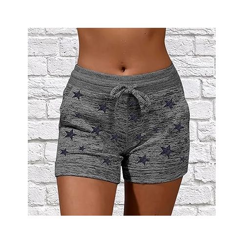 제네릭 Womens Short 2024 Summer Comfy Soft Solid Color Lace Up Casual Shorts Relaxed Fit High Waist Cargo Shorts