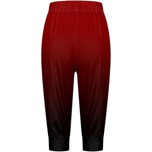 제네릭 Womens Capri Pants Waisted Cropped Pants Casual Drawstring Hiking Jogger Pants Wide Leg Trousers Cropped Pants