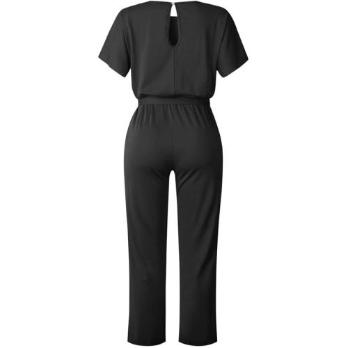 제네릭 Jumpsuits for Women Casual Jumpers One Piece Sleeveless Wide Leg Long Pant Wide Leg Jumpsuits Rompers with Pockets 2024