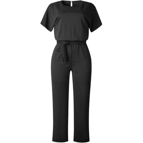 제네릭 Jumpsuits for Women Casual Jumpers One Piece Sleeveless Wide Leg Long Pant Wide Leg Jumpsuits Rompers with Pockets 2024