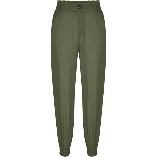 제네릭 Linen Pants for Women 2024 Summer Casual High Waist Button Palazzo Trousers with Pockets Straight Leg Loose Fit Ankle Pant