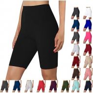 Women's Biker Shorts Athletic Gym Yoga Soft Stretch Plus Size Leggings Shorts High Waist Workout Running Shorts Fitness