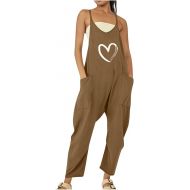 Jumpsuits for Women Casual Summer Off Shoulder Loose Jumpsuit Rompers Long Pant Romper Jumpsuit Rompers With Pockets