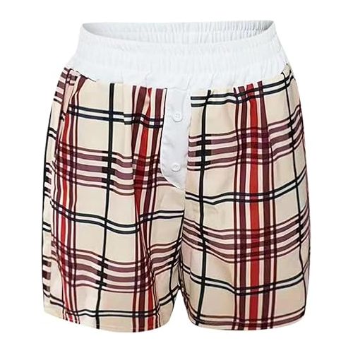 제네릭 Linen Shorts for Women 2024 Summer Plus Size Baggy Trendy Short Pants Elastic Waist Pocketed Denim Jeans Shorts