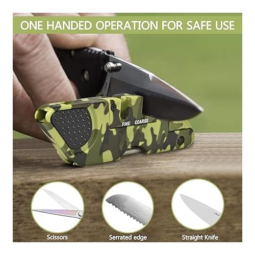 제네릭 Multi-Function Pocket Knife Sharpener & Survival Tool with Fire Starter, Whistle, and Diamond Sharpening Rod - Ideal for Straight and Serrated Blades