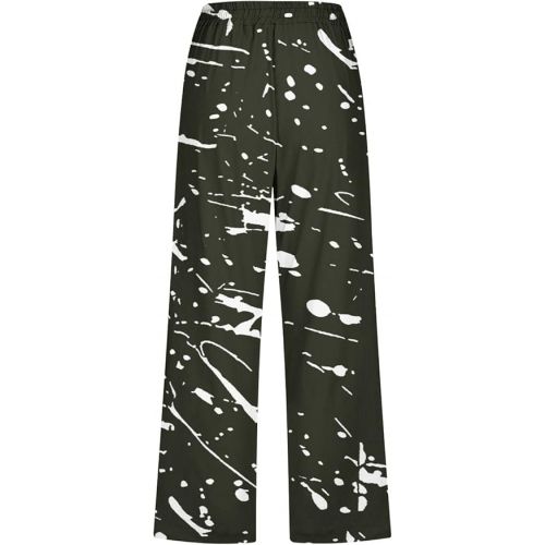 제네릭 Summer Pants for Women 2024 Capri Drawstring Elastic Waist Linen Pants Trendy Cropped Trousers with Pockets