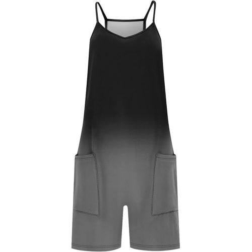 제네릭 Womens Rompers Casual Sleeveless Romper Loose One Piece Rompers Jumpsuit Beach Travel Vacation Outfits 2024