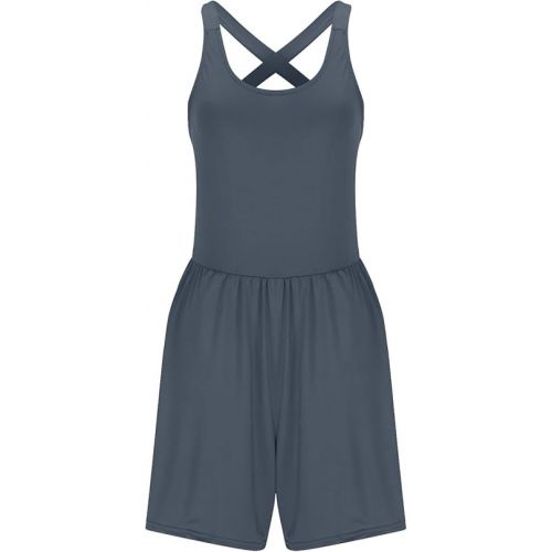 제네릭 Women's Romper Loose Fit Adjustable Strap Jean Rompers paghetti Strap Shorts Overalls Jumpsuit Summer Outfits Clothes