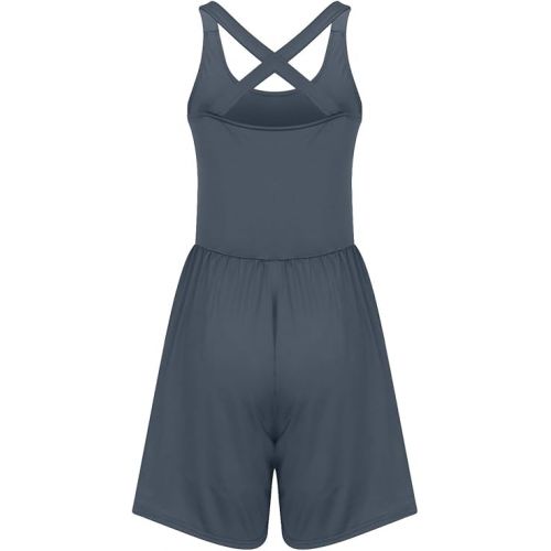 제네릭 Women's Romper Loose Fit Adjustable Strap Jean Rompers paghetti Strap Shorts Overalls Jumpsuit Summer Outfits Clothes