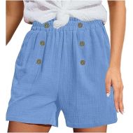 Womens Short 2024 Summer Beach Baggy Trendy Short Pants Camo/Solid/Floral Print Cargo Shorts
