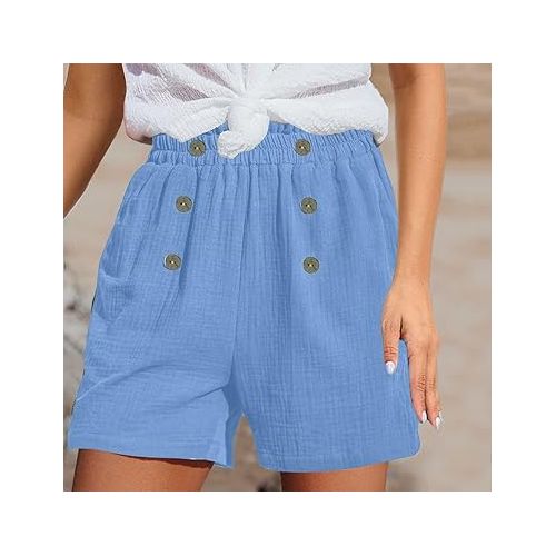 제네릭 Womens Short 2024 Summer Beach Baggy Trendy Short Pants Camo/Solid/Floral Print Cargo Shorts
