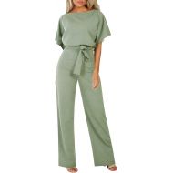 Women's Short Sleeve Jumpsuits Dressy Cusual Fashion Outfits Wide Leg Jumpsuits Rompers 2024 Vacation Beach Outfits