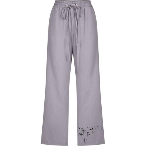 제네릭 Linen Capris for Women Casual Summer Loose Fit Capri Pants Drawstring Elastic Waist Lounge Pant with Pockets