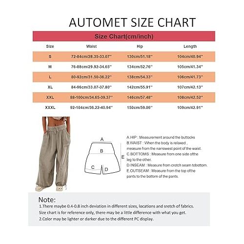 제네릭 Cotton Linen Pants for Women 2024,Plus Size Trendy Cargo Pants, Elastic Waist Straight Leg Baggy Comfy Trousers Multi Pockets