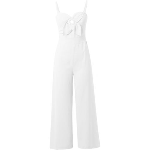 제네릭 Women's Short Sleeve Jumpsuits Wide Leg Linen Jumpsuits Dressy V Neck Wide Leg Jumpsuits Rompers Vacation Beach Outfits