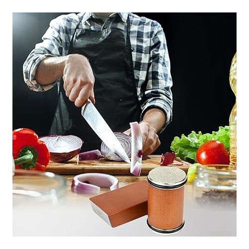 제네릭 Premium Rolling Knife Sharpener Tool for Kitchen and Chef Knives - Industrial Diamond Stone Set & Ceramic Discs - Dual Grinding Angles 15° and 20° - for All Steel Hardness - Countertop Kitchen Kit