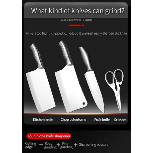 제네릭 Professional Kitchen Knife Sharpener - Knife Sharpener 4 in 1 | Precise and versatile knife sharpening | Multifunctional kitchen tool