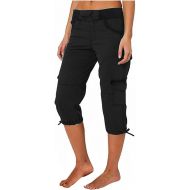 Cargo Capris Pants for Women Summer Casual Drawstring Low Waisted Hiking Jogger Pants Lightweight Outdoor Cotton Capri Pants