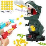 Dinosaur Toys Movable Shooting Games for Kids 5-7 with 2 Pump Guns 48 Foam Balls Shooting Target Toys 2 Players Auto Scoring Toy for Outdoor Indoor Party Favors Competition Birthday