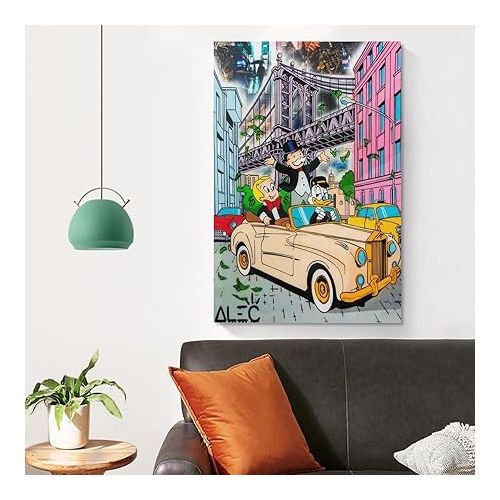 제네릭 Alec Monopoly $ Team Driving Through NYC Canvas Art Poster And Wall Art Picture Print Modern Family Bedroom Decor Posters 24x36inch(60x90cm)