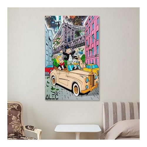 제네릭 Alec Monopoly $ Team Driving Through NYC Canvas Art Poster And Wall Art Picture Print Modern Family Bedroom Decor Posters 24x36inch(60x90cm)