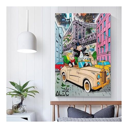 제네릭 Alec Monopoly $ Team Driving Through NYC Canvas Art Poster And Wall Art Picture Print Modern Family Bedroom Decor Posters 24x36inch(60x90cm)