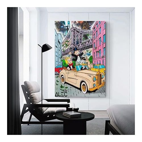 제네릭 Alec Monopoly $ Team Driving Through NYC Canvas Art Poster And Wall Art Picture Print Modern Family Bedroom Decor Posters 24x36inch(60x90cm)