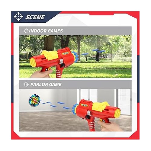 제네릭 Toy Foam Blaster Gun for Kids Soft Bullet Shooting Game with 10 Hole Automatic Rotating Barrel Indoor Outdoor Toys Birthday Gift of 6 7 8 9 10 11 Boys and Girls Over 12 Years Old Teen Adult (Red)