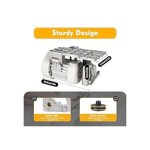 제네릭 Fifizoo Brushless Sewing Machine Motor, 110V, 50/60HZ, 600W Energy-Saving Electric Servo Motor, Silver, White