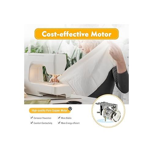 제네릭 Fifizoo Brushless Sewing Machine Motor, 110V, 50/60HZ, 600W Energy-Saving Electric Servo Motor, Silver, White